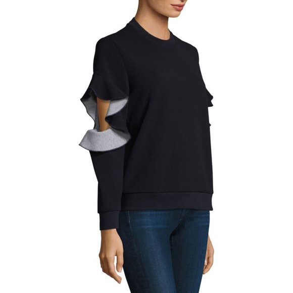 Prose & Poetry Rory Ruffled Sleeve Sweatshirt - Picture 2 of 6